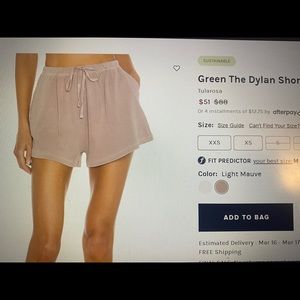 Tularose mauve lounge shorts, never worn